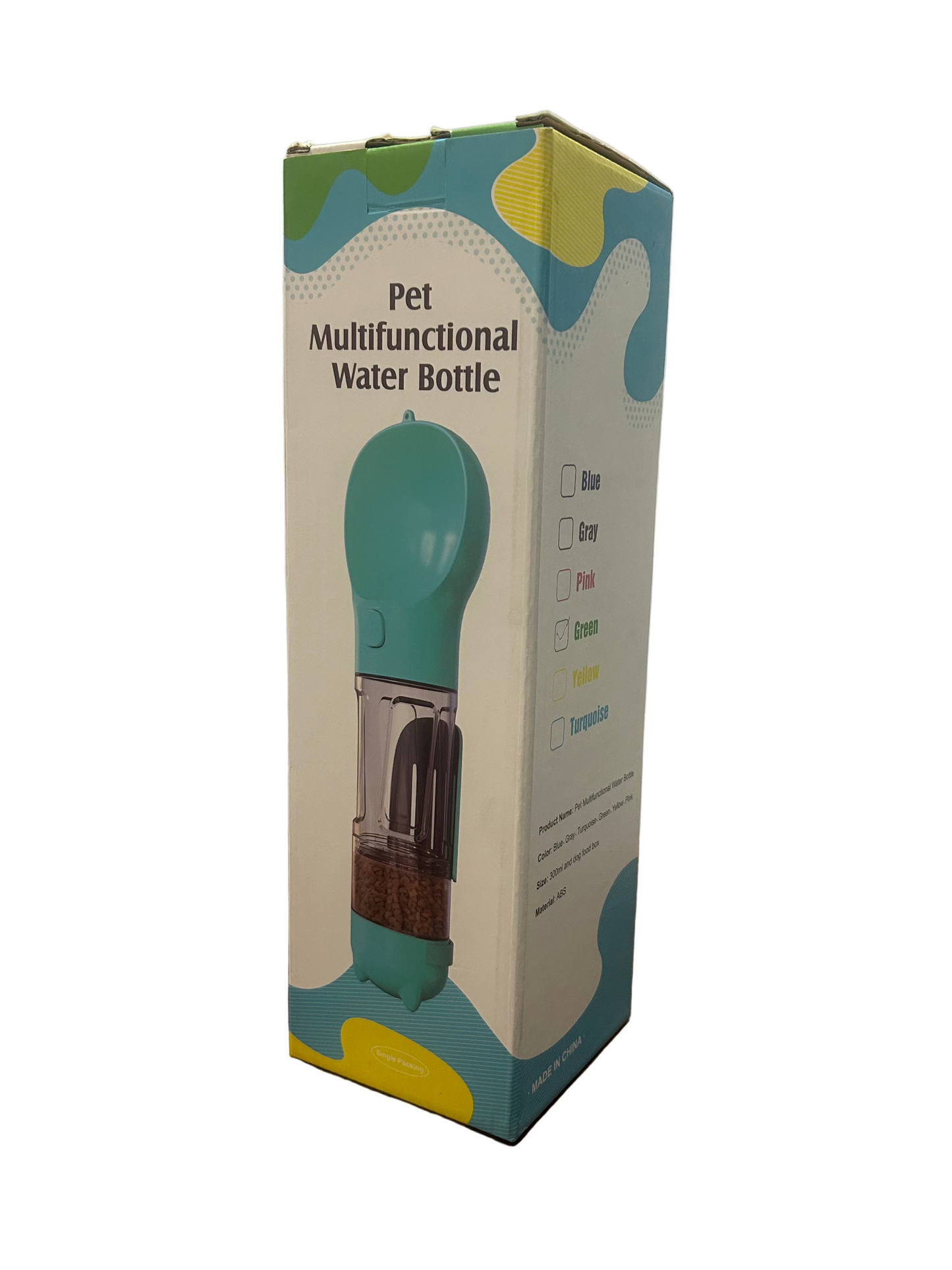 Botella dispensadora de comida y agua para mascotas